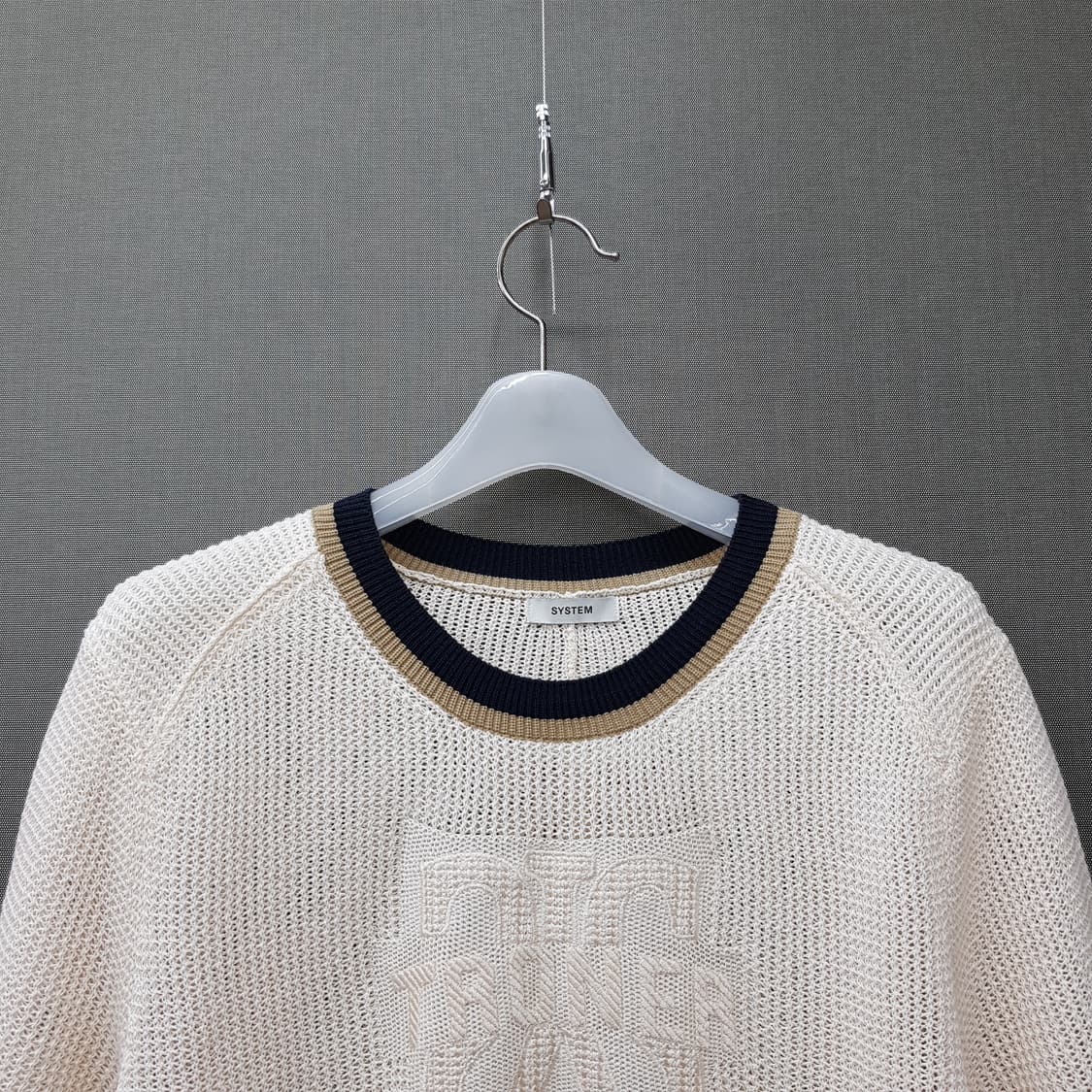 한섬 시스템 2023 컬러라인 레터링 패치 니트 90F사이즈 상품이미지4