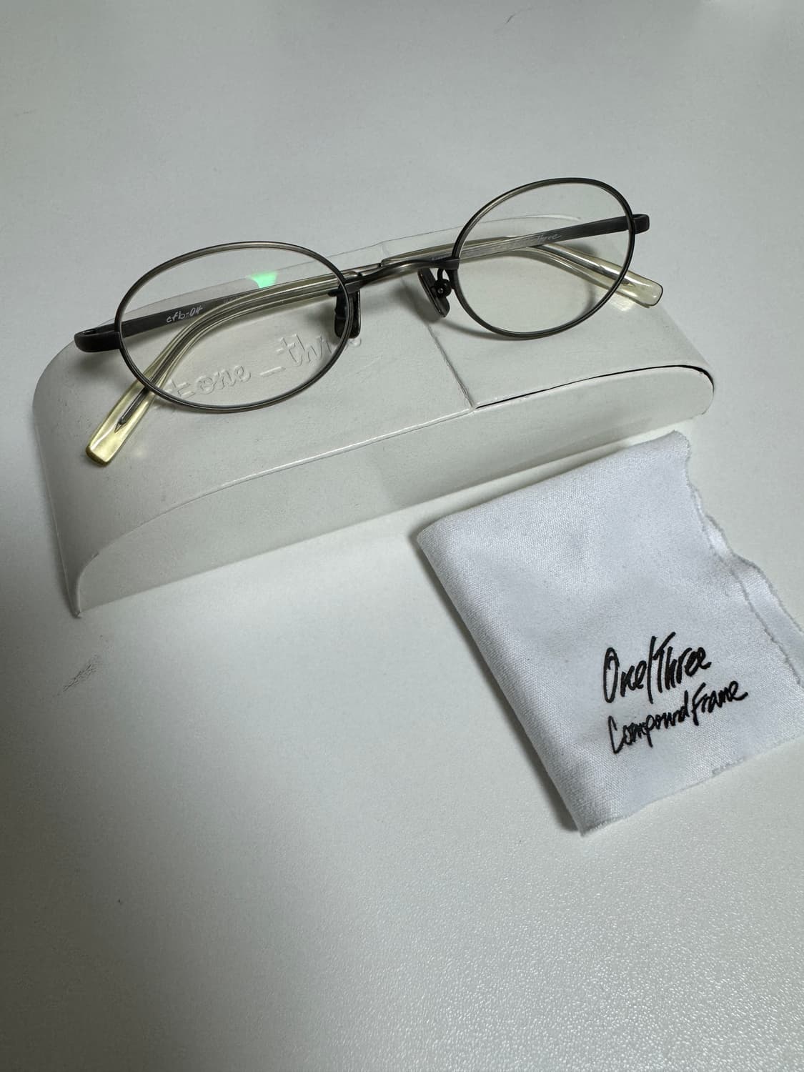 원쓰리컴파운드프레임 티타늄테 오벌형 안경 MADE IN JAPAN 상품이미지2