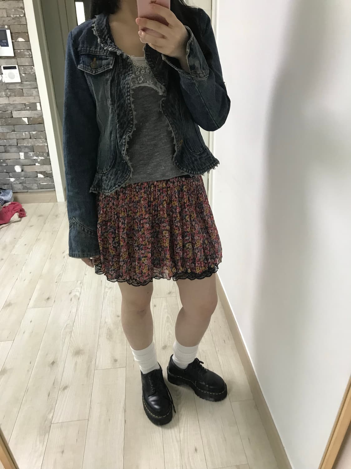 vintage denim ruffle jacket 상품이미지8