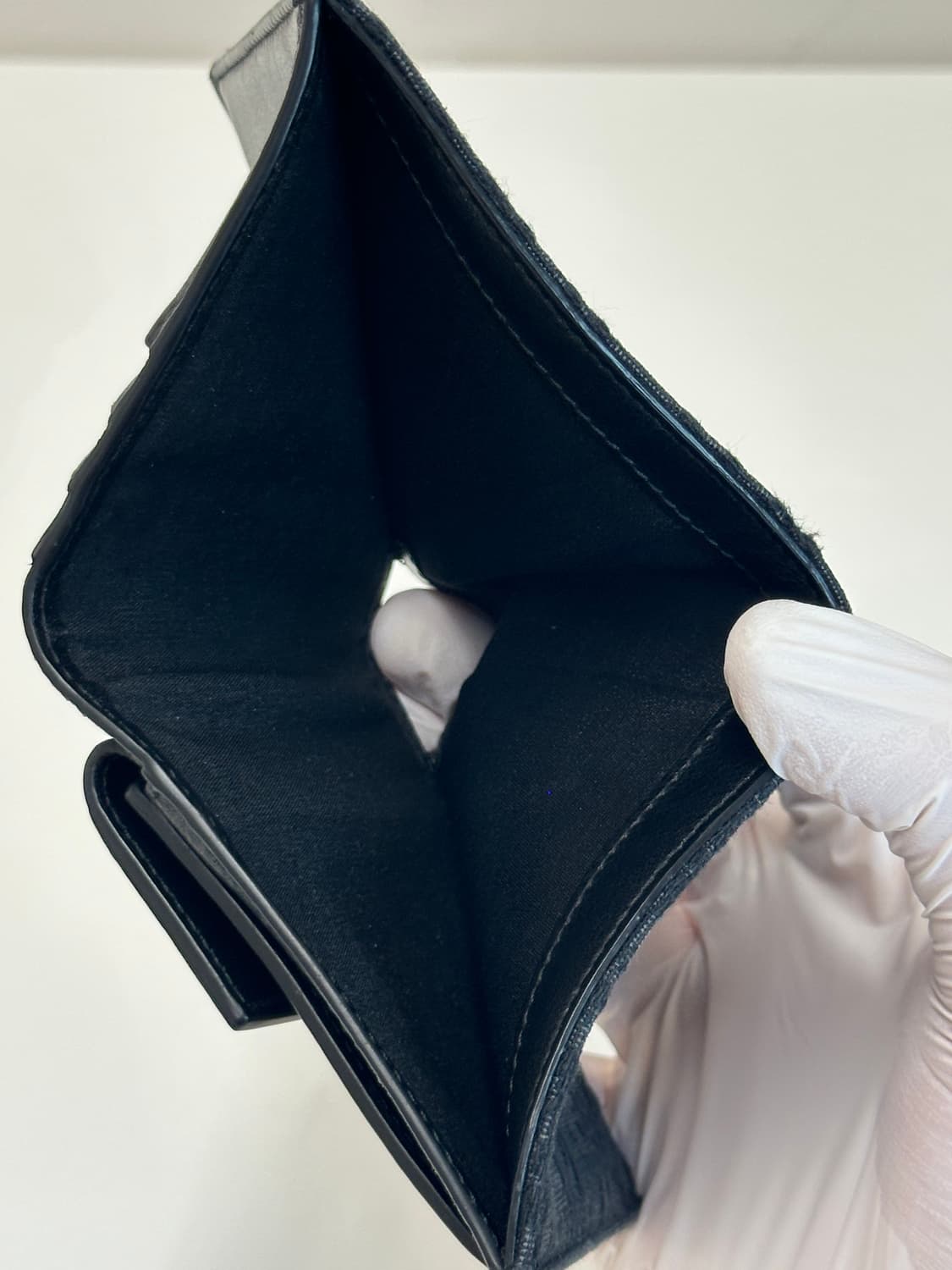 A / 디올 오블리크 자카드 컴팩트 버티컬 반지갑 블랙 상품이미지9