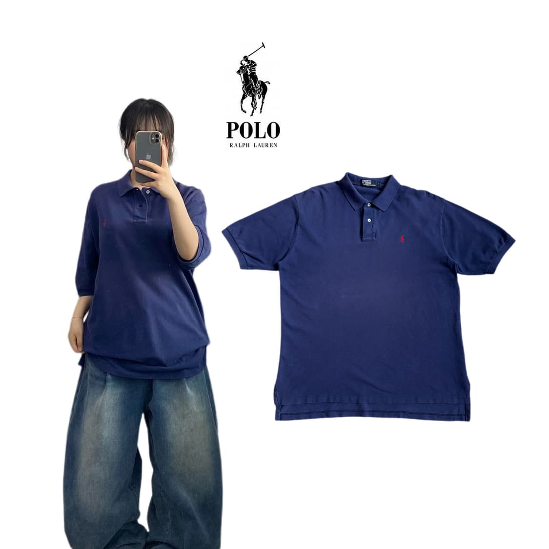 폴로 포니 PK 카라 반팔 티셔츠 네이비 상품이미지1