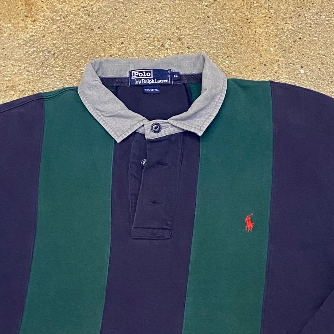 레어 90s 미국 빈티지 폴로랄프로렌 스트라이프 럭비티 카라티 상품이미지3