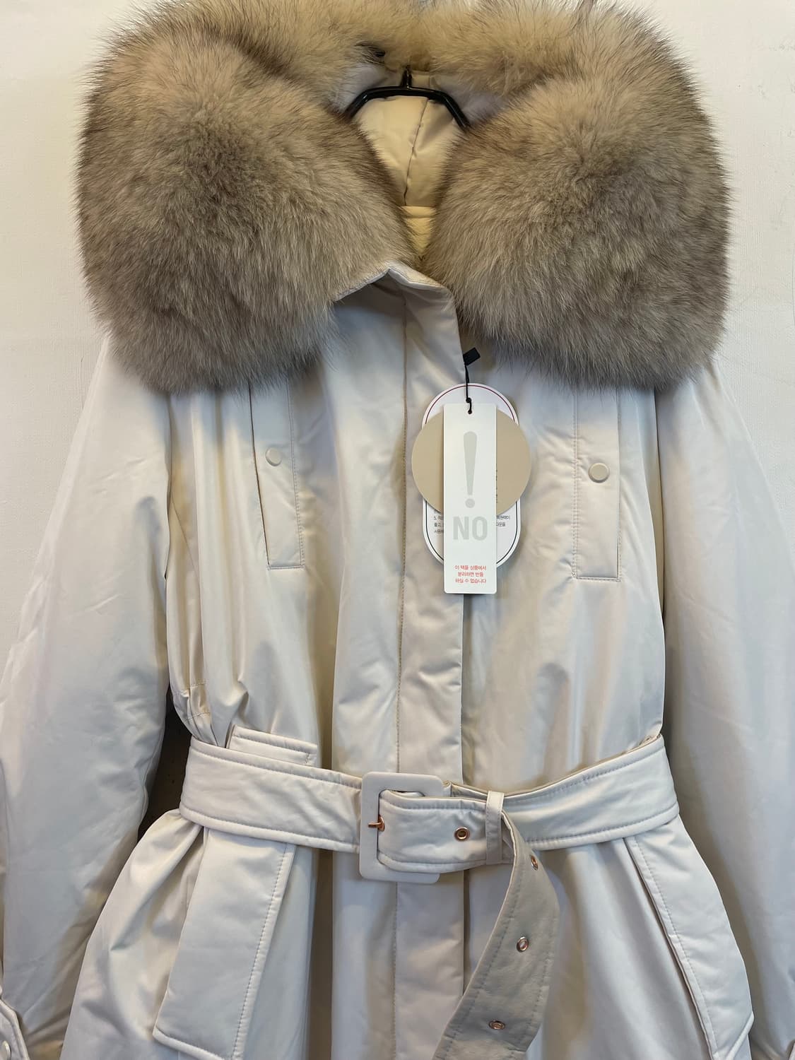 SJ와니 폭스퍼 여성 구스다운롱패딩88 새상품:) 벨트패딩코트점퍼자켓 상품이미지4