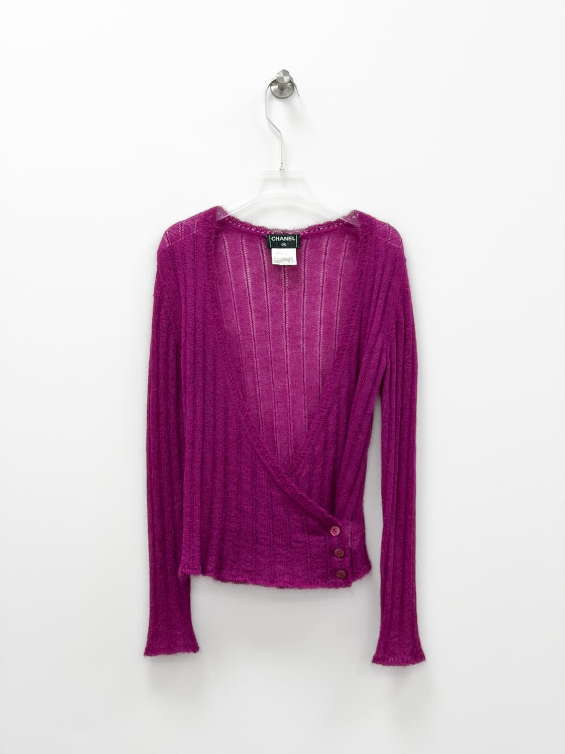 샤넬 마젠타 핑크 모헤어 블렌드 랩 가디건 상품이미지1
