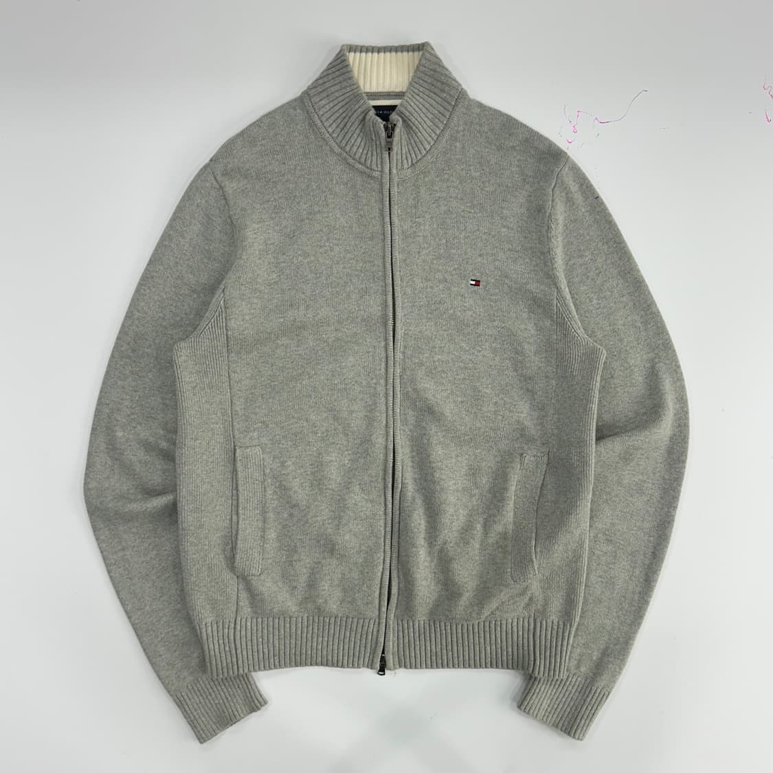 Tommy hilfiger 타미힐피거 그레이 니트 집업 상품이미지3