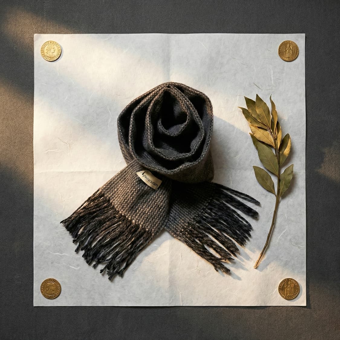 [정품] 아쿠아스큐텀 런던 울 100% 머플러 (차콜 그레이 체크) 상품이미지1