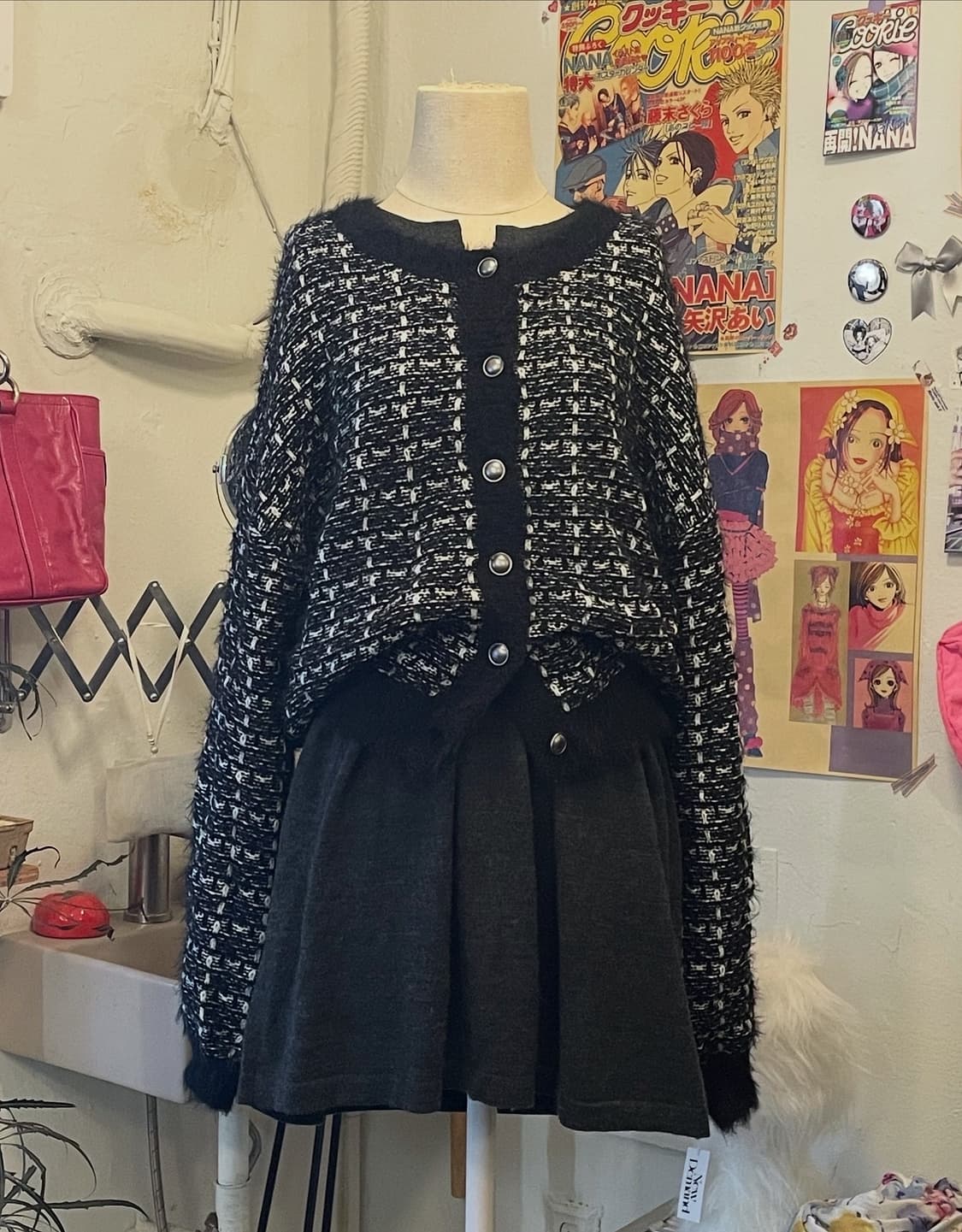 차콜 버튼 플레어 원피스 [무배] 상품이미지3