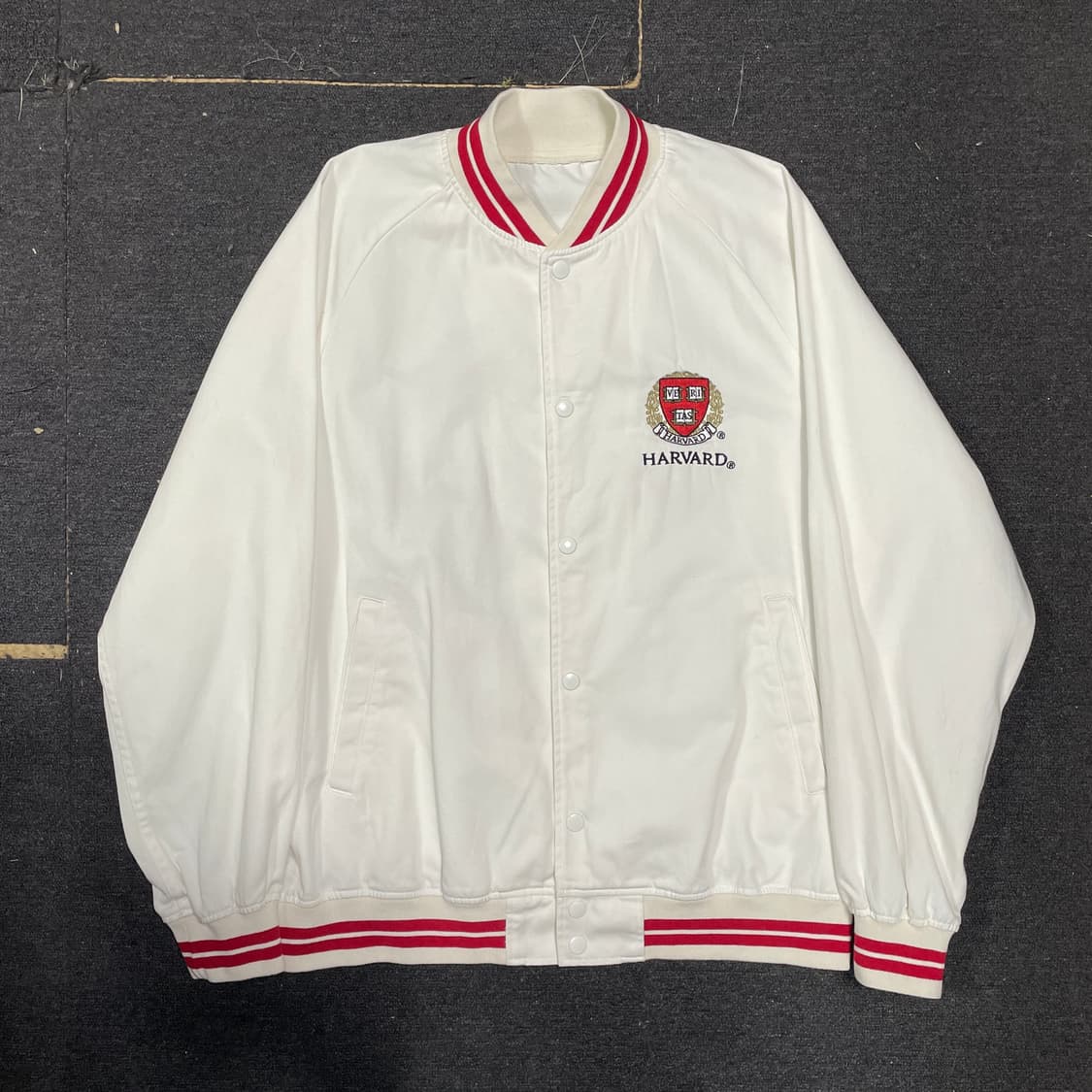 Jpn brand X harvard 화이트 코치자켓 블루종 L 상품이미지4