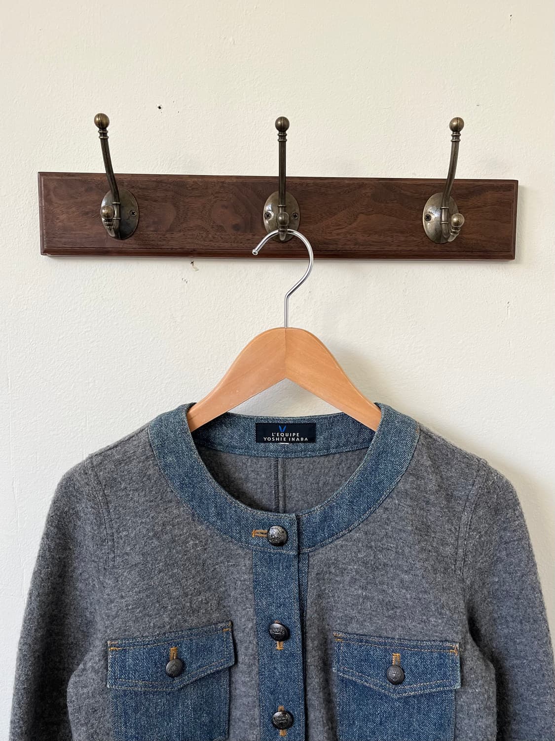 Lequipe Yoshie Inaba 울 데님 트위드 자켓  상품이미지2