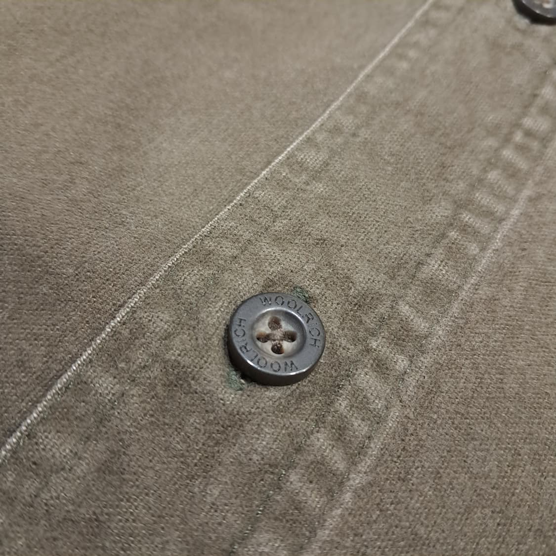 CL498 XL 울리치 90s 마카오판 코튼 사슴그래픽 올리브 셔츠 상품이미지6