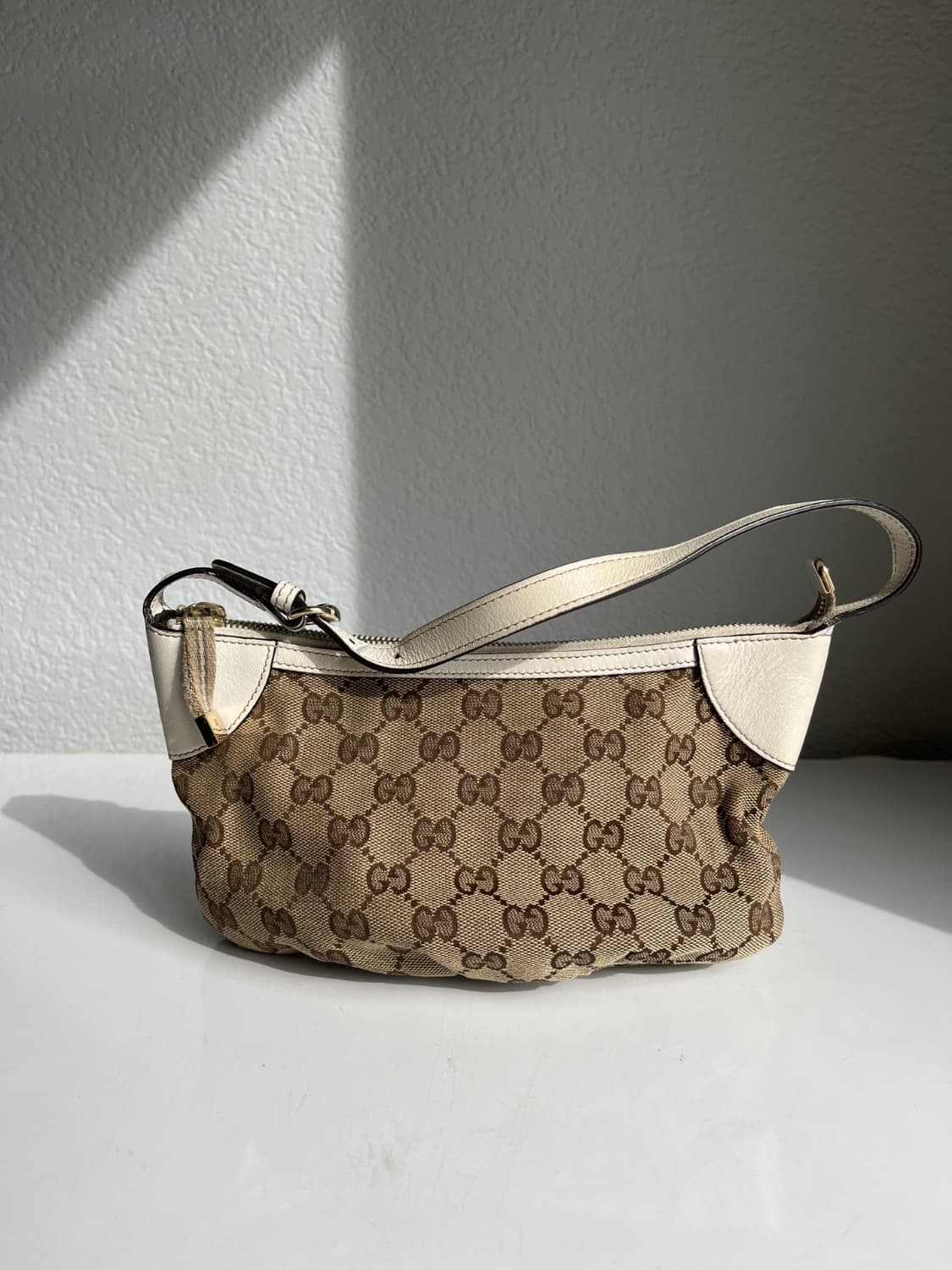 00s 구찌 빈티지 GG 시마 바게트 숄더백 베이지 상품이미지1