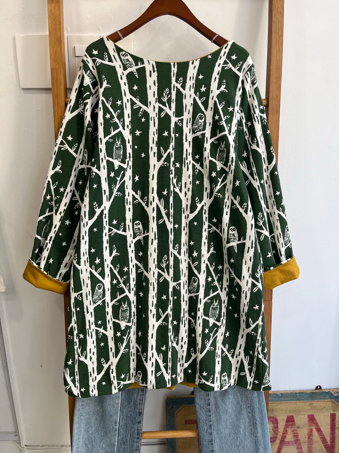 리버시블 그라니프(Graniph) 부엉이 숲 양면 롱 자켓 상품이미지2