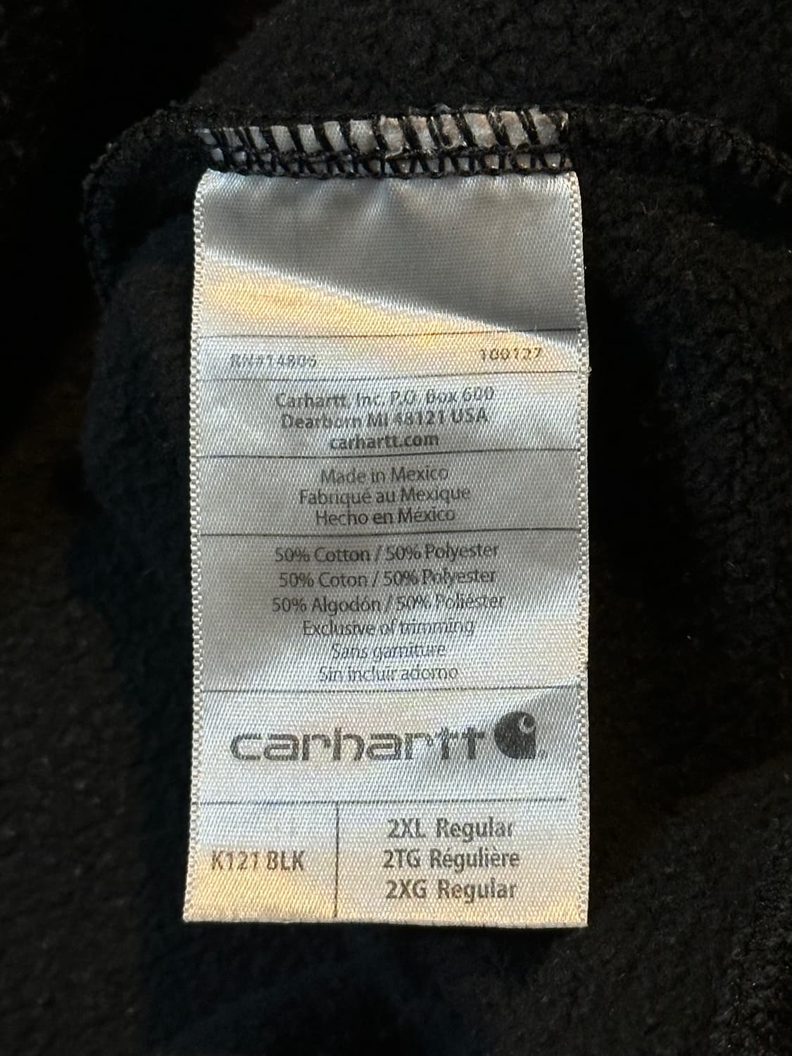 칼하트 CARHARTT 미드웨이트 오리지널핏 기모 후드티 블랙 상품이미지5