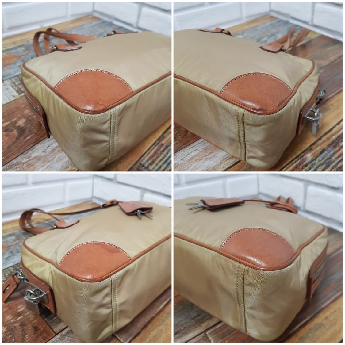 [정품] 프라다 나일론 숄더백 베이지 브라운 상품이미지7