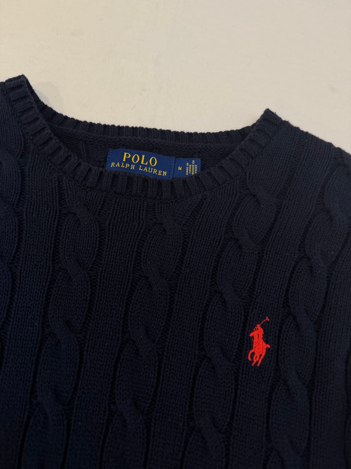 폴로 랄프로렌 꽈배기 케이블 니트 네이비 상품이미지2