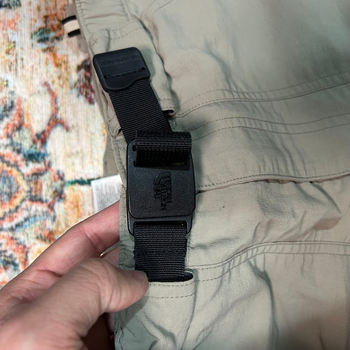 [S] 00s 노스페이스 벨티드 나일론 컨버터블 팬츠 카키 베이지  상품이미지4