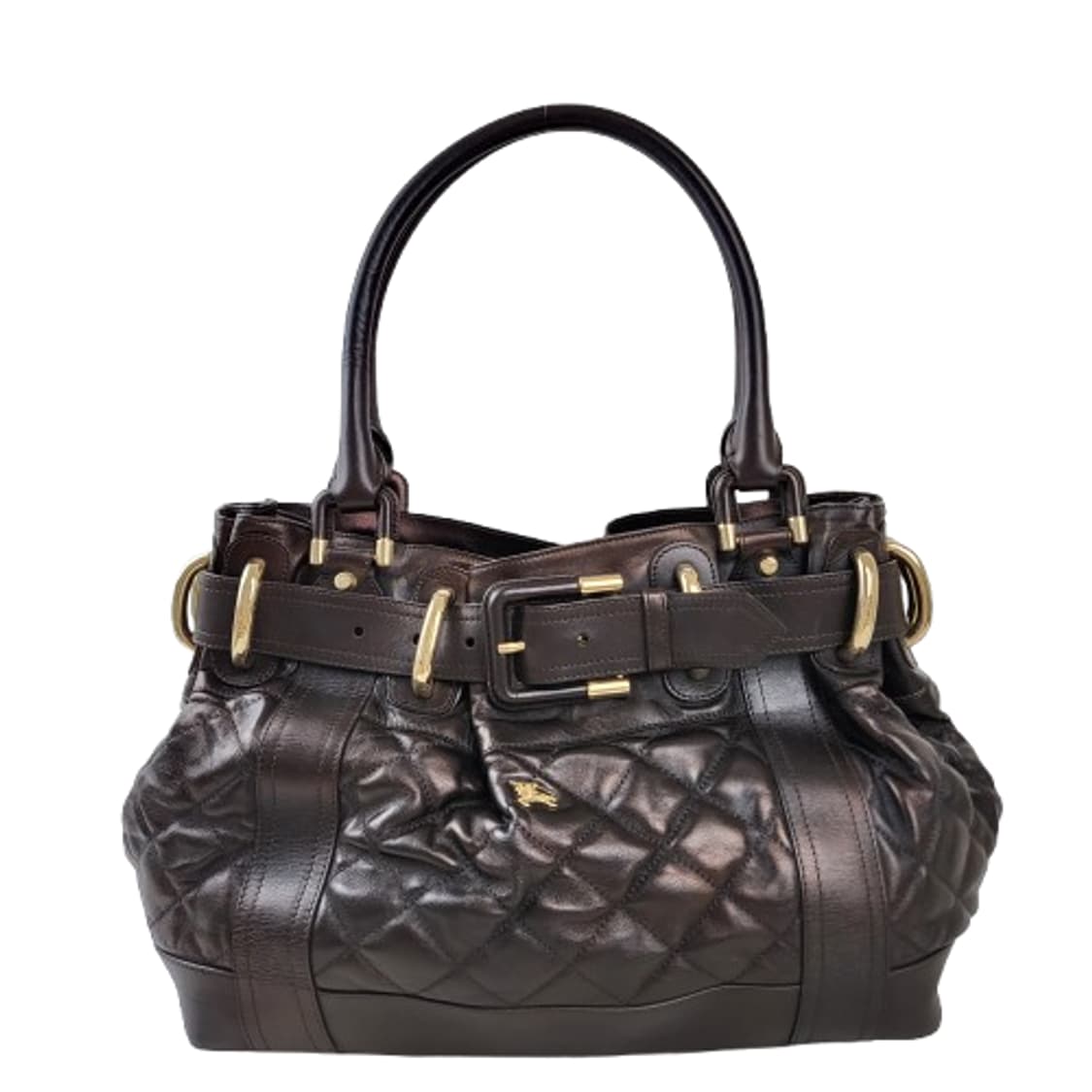 정품 버버리 벨티드 다크브라운 퀼팅 가죽 숄더백 상품이미지1