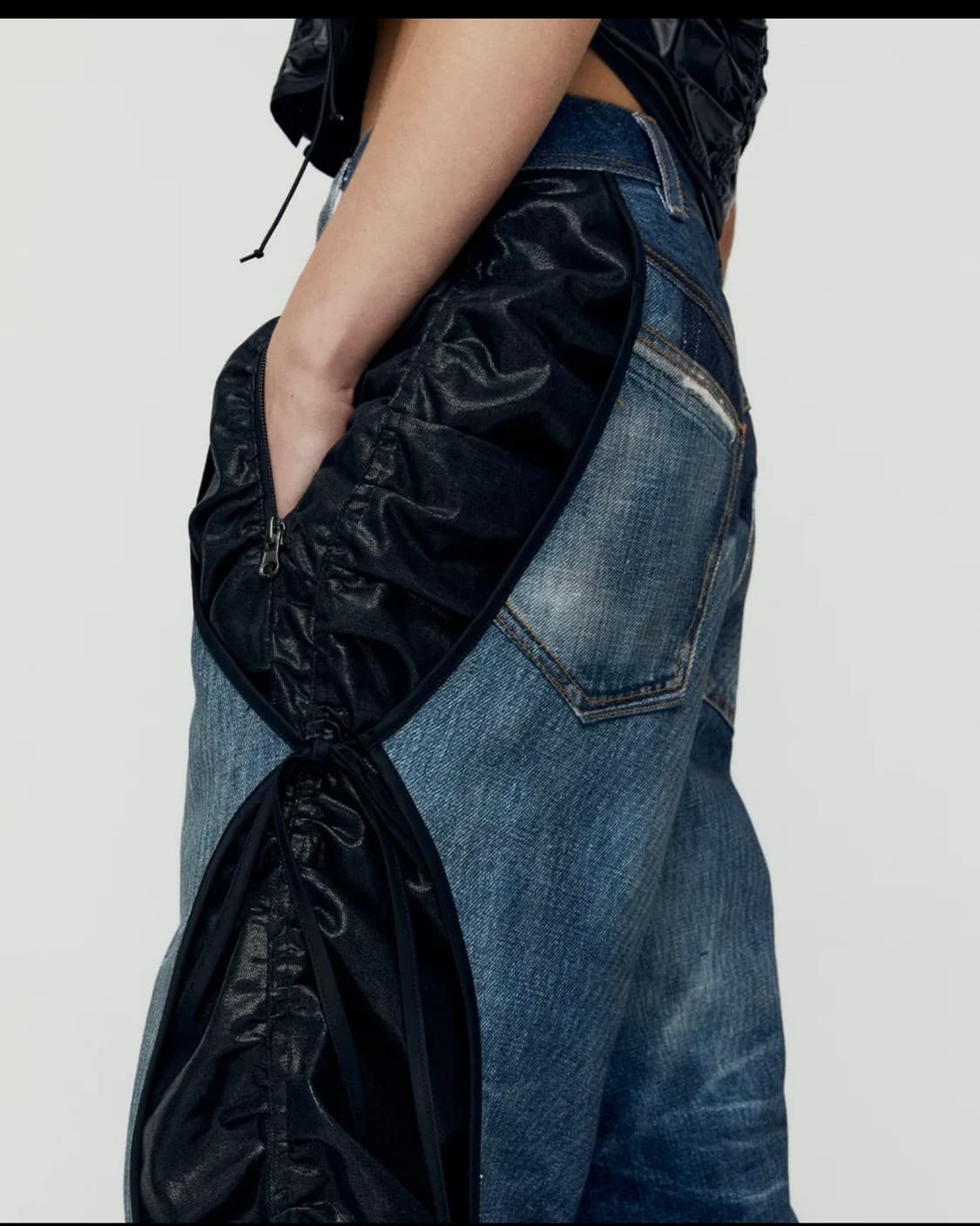 (새상품)앤더슨벨 데님 트롱프뢰유 레이어드 타잉 팬츠 상품이미지8