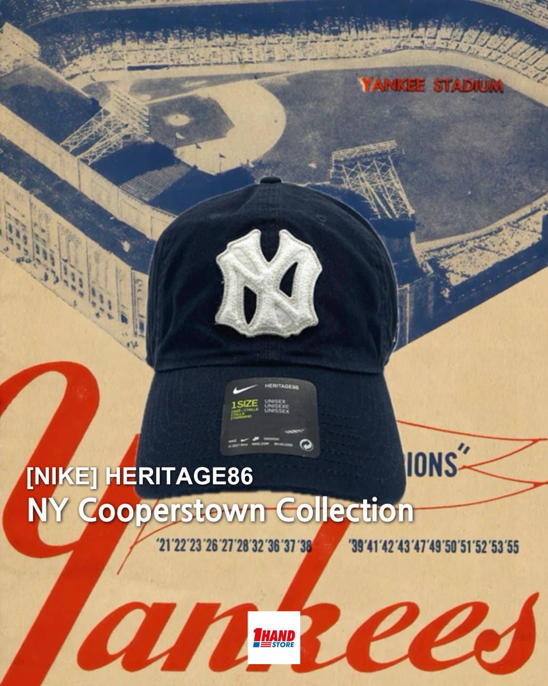 나이키 네이비 모자 NIKE MLB 뉴욕 양키스 헤리티지86 볼캡 상품이미지1