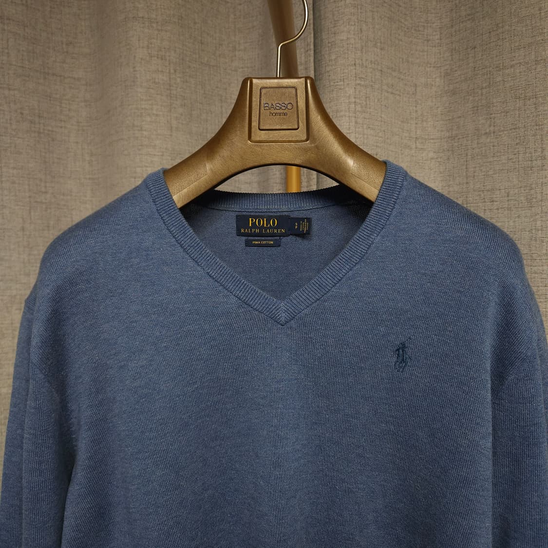95-100 ) 폴로 랄프로렌 남성 브이넥 니트 블루 상품이미지1