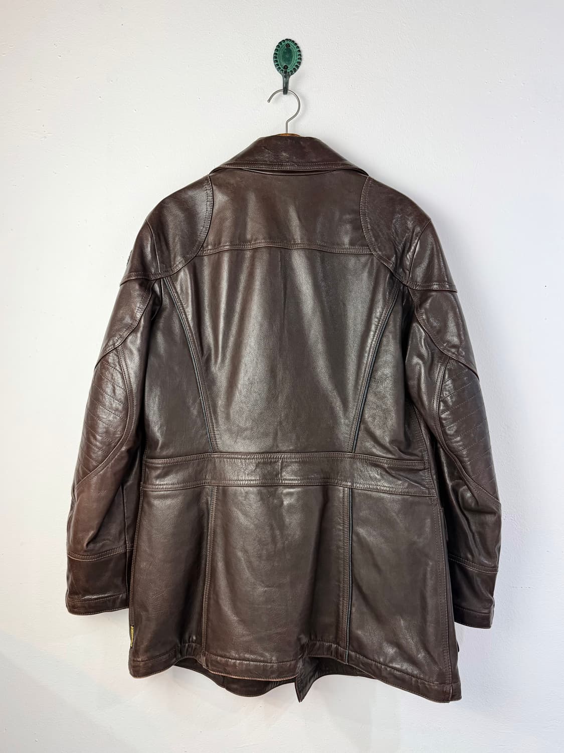 00s 아르마니 진스 더블 브레스티드 레더 하프 코트 상품이미지5