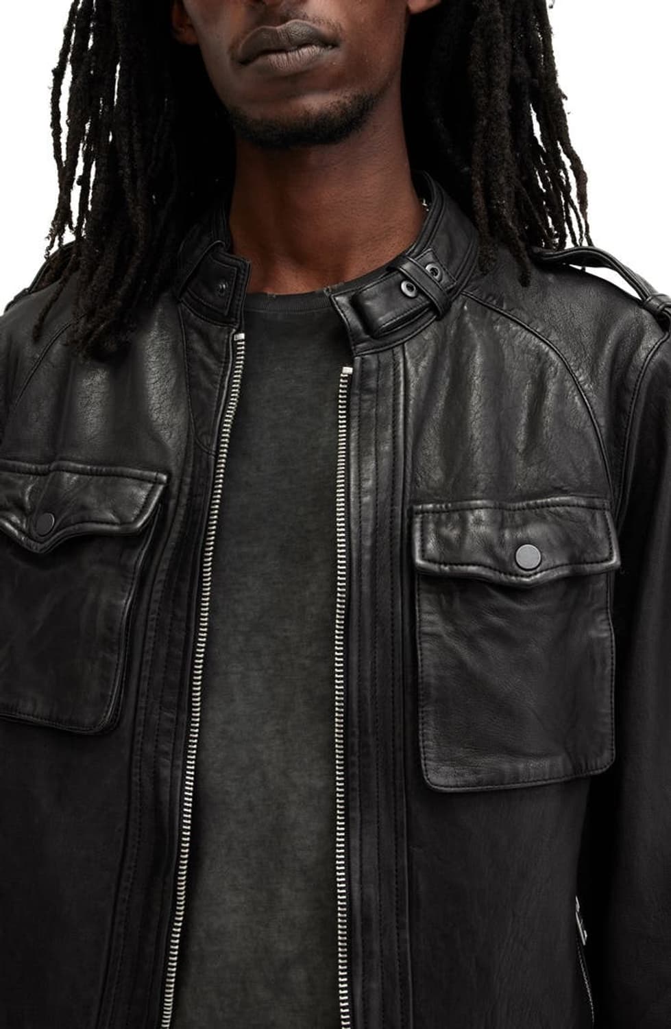 올세인츠 블랙 가죽 자켓 상품이미지3