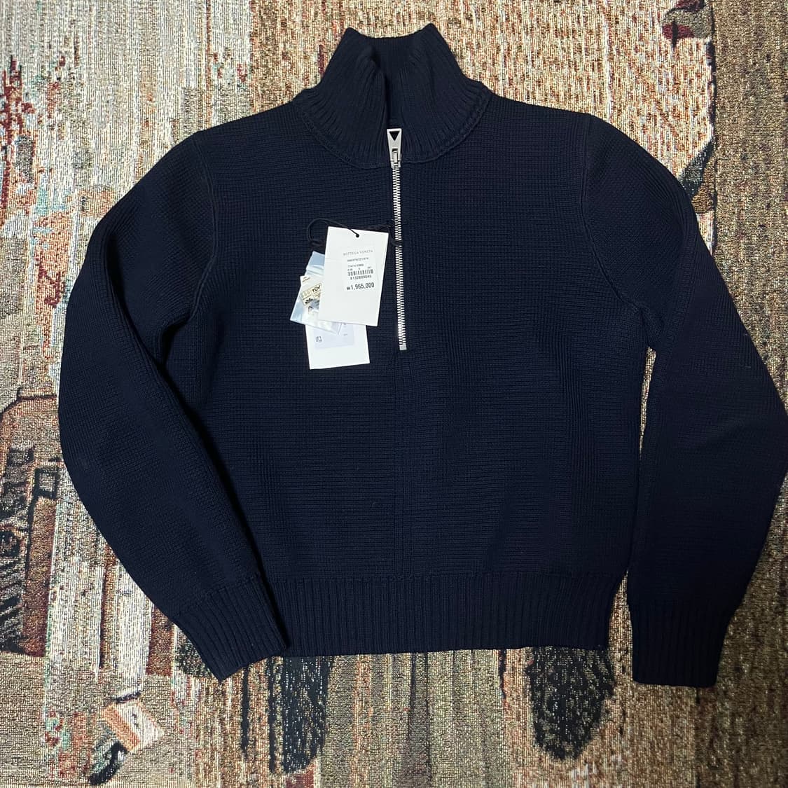 [S] 보테가베네타 하프 울 집업 네이비 상품이미지2