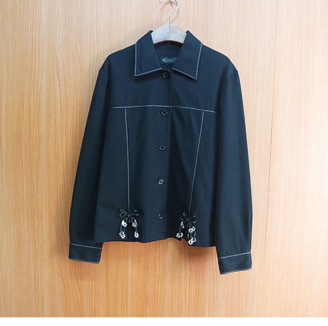 Lassiette블랙 코튼 블렌드 자켓+롱스커트 셋업 상품이미지2