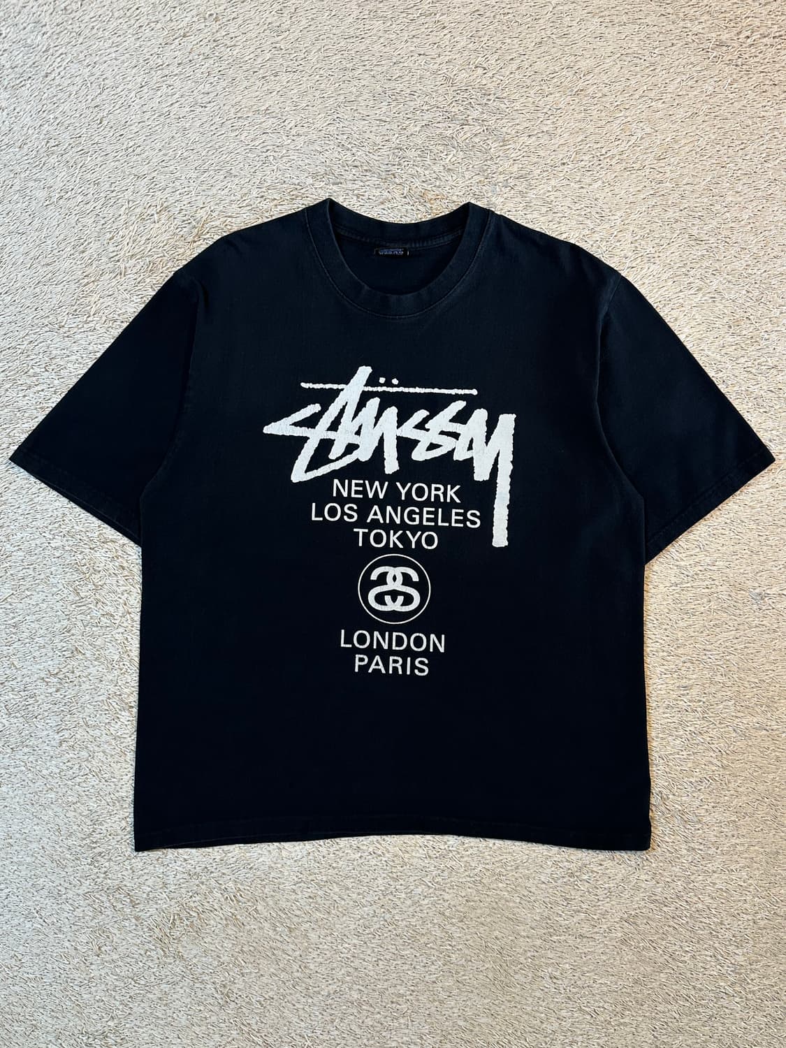 스투시 STUSSY 월드투어 반팔 티셔츠 블랙 상품이미지1