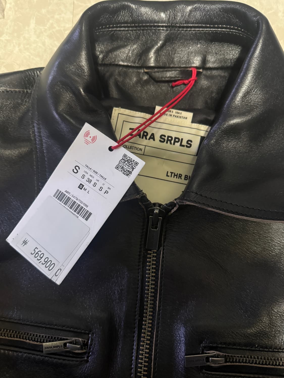 S사이즈 자라 SRPLS 레더 바이커 자켓 상품이미지3