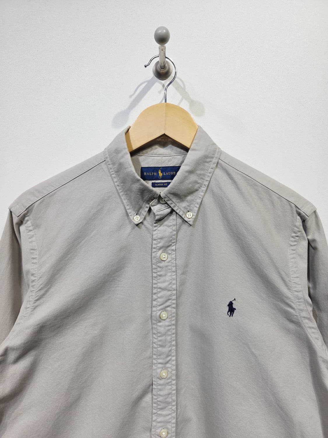폴로 랄프로렌 클래식핏 긴팔 셔츠 베이지그레이 상품이미지3