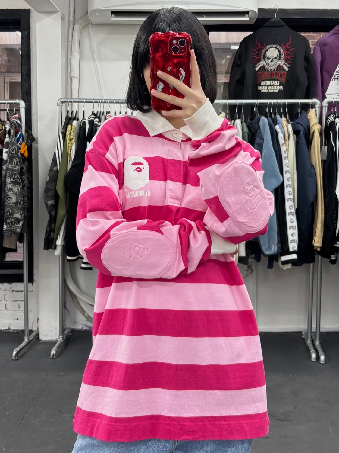 베이프 스트라이프 럭비 롱슬리브 상품이미지1