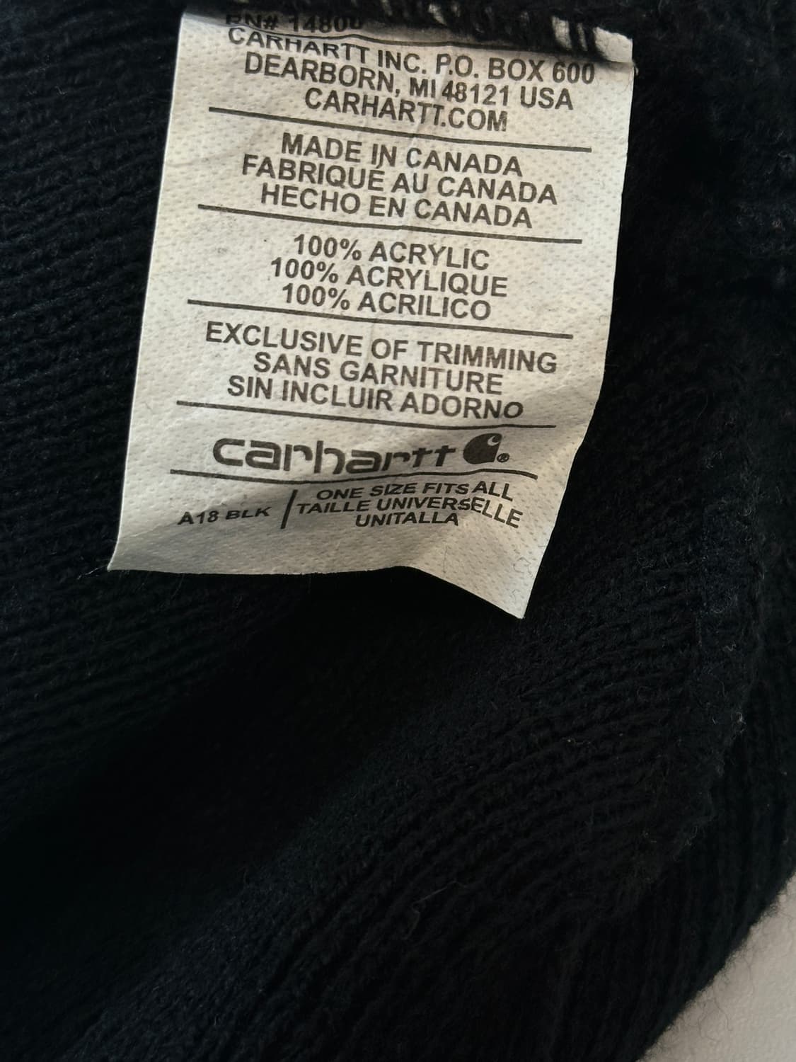 칼하트 니트 롱비니 블랙 os 상품이미지4