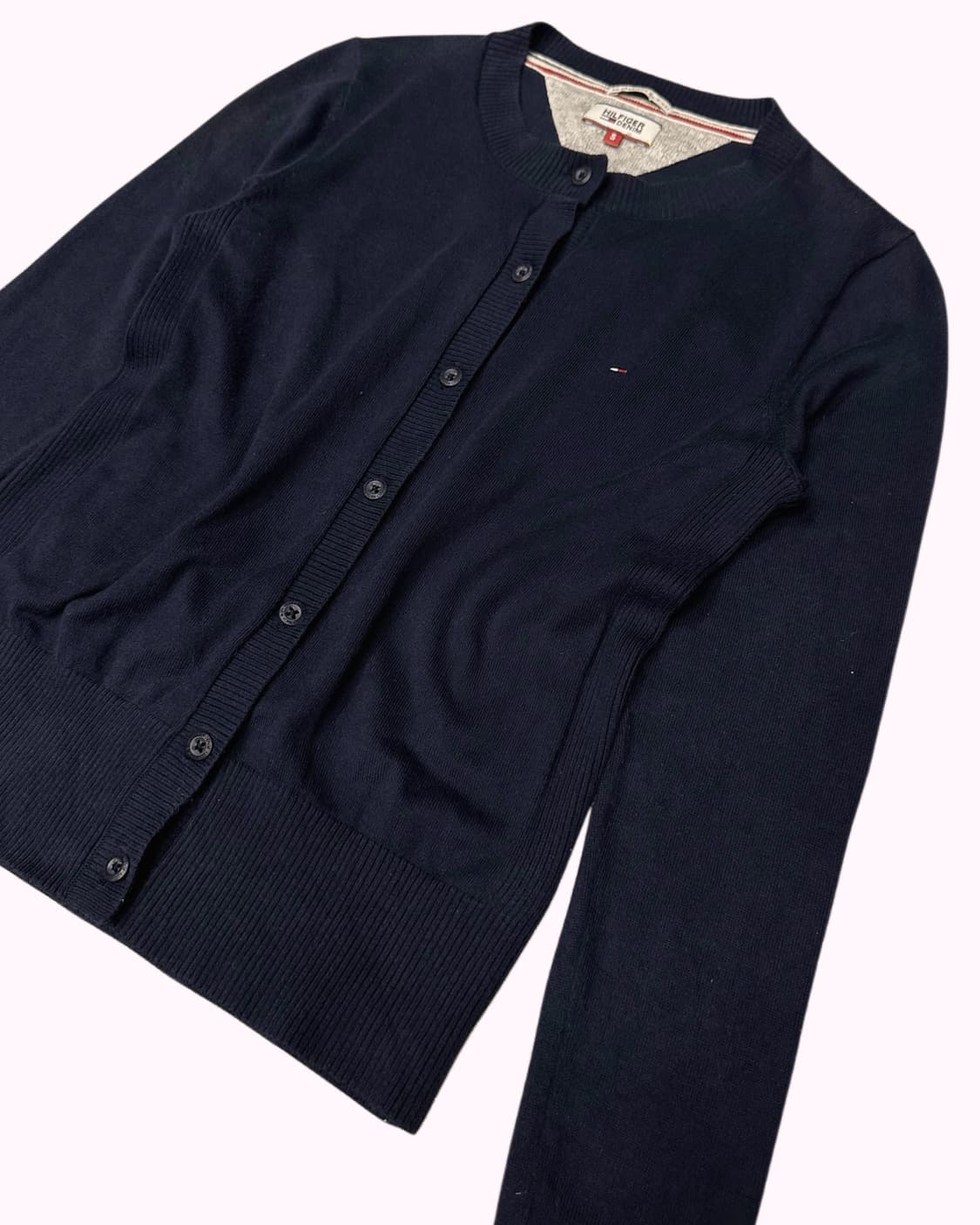 mark embroidery navy cardigan 상품이미지3