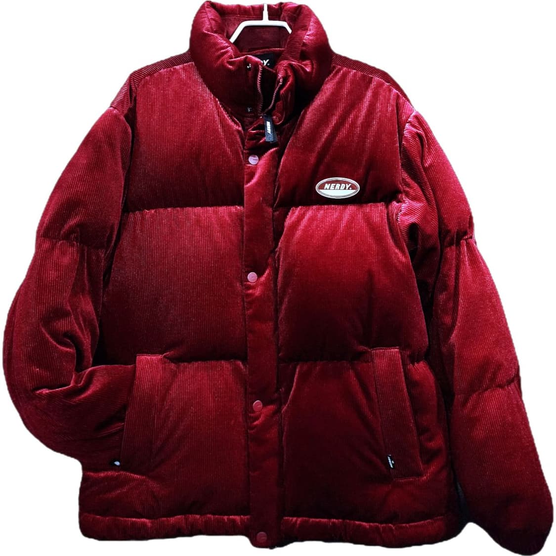 널디 코듀로이 벨벳 다운 패딩 자켓 버건디 S 상품이미지1