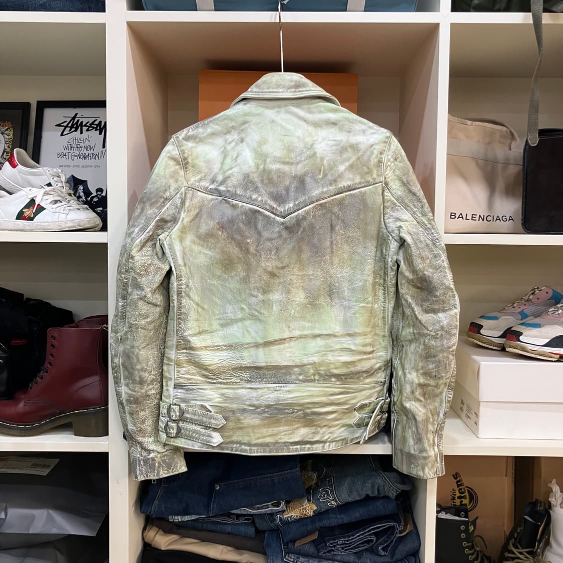 진호진스 트레쉬드 레더 라이더 자켓 S 상품이미지3