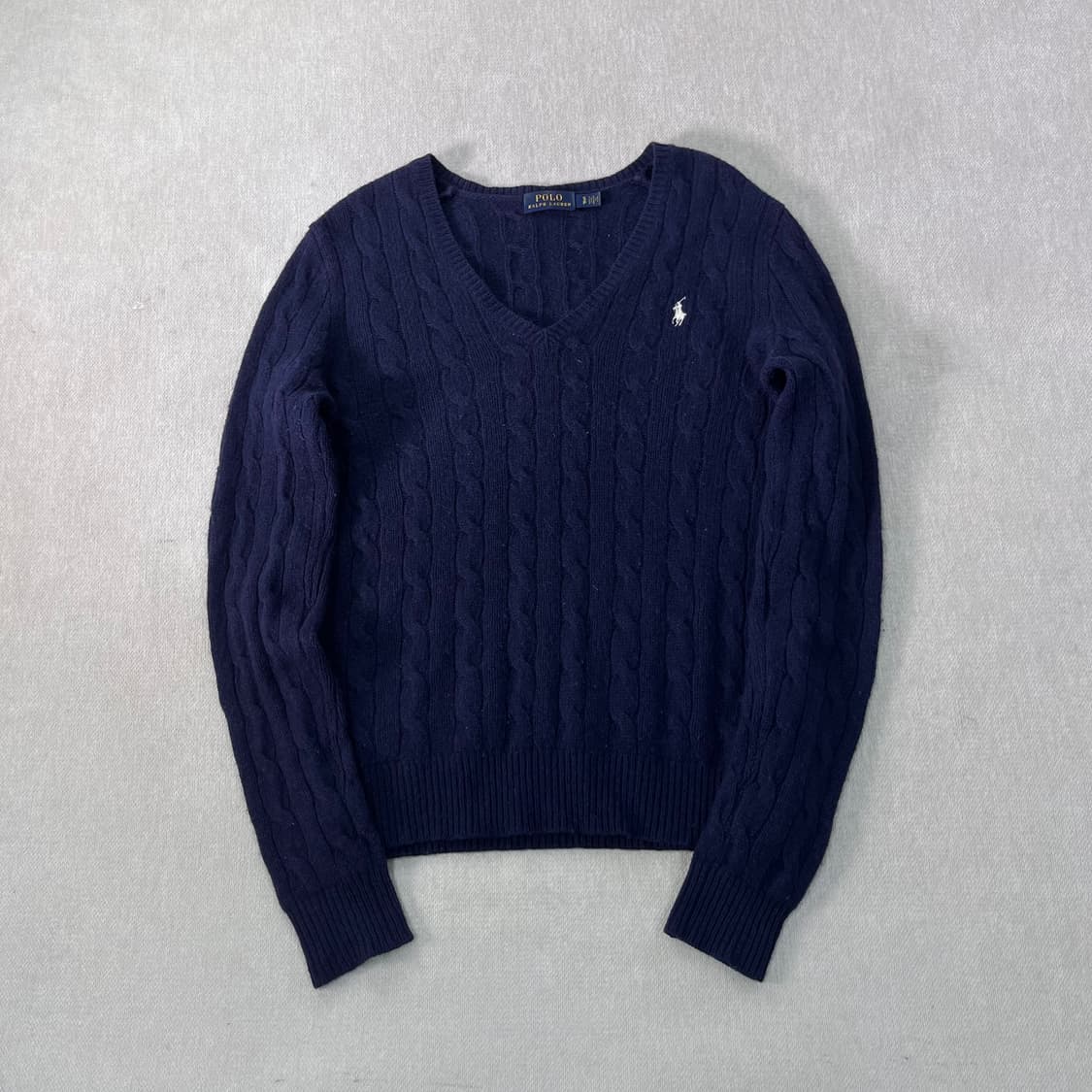 W 95 폴로랄프로렌 캐시미어 울 꽈배기 브이넥 니트 상품이미지1