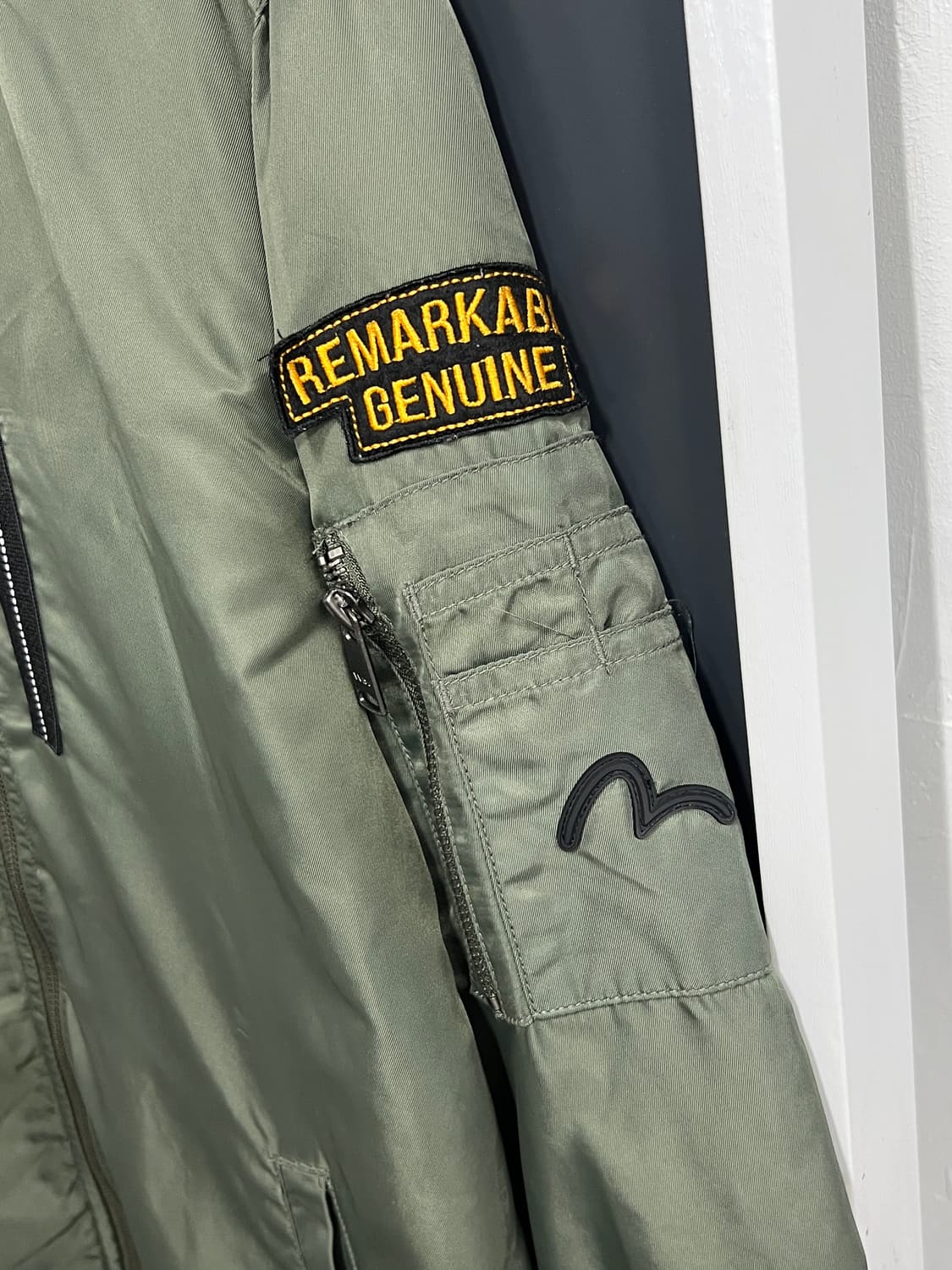 Evisu 에비수 올리브 카키 ma-1 항공자켓 상품이미지2