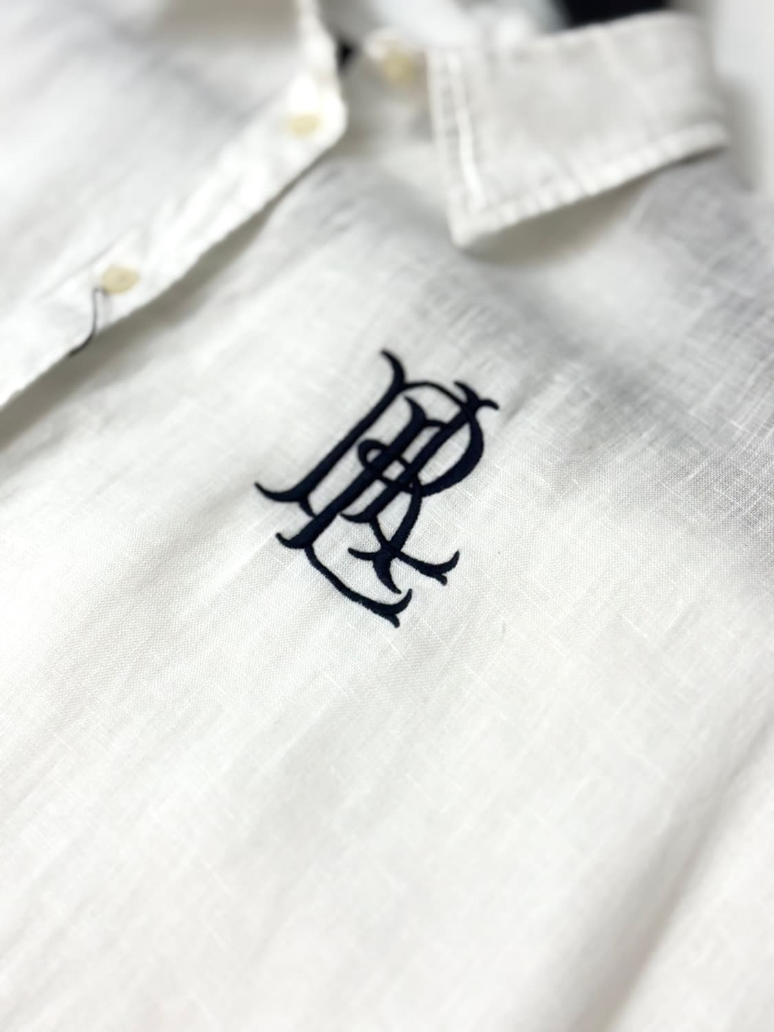 Lauren Ralph Lauren 화이트 린넨 숏 슬리브 셔츠 상품이미지4
