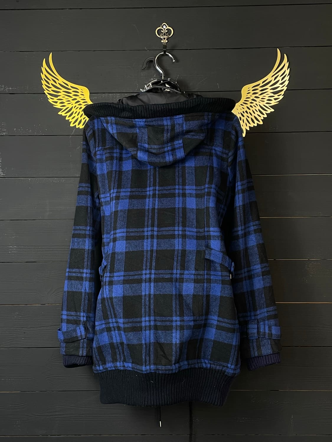 SORRIDERE 펑크 딥 블루 체크패턴 코트 상품이미지5