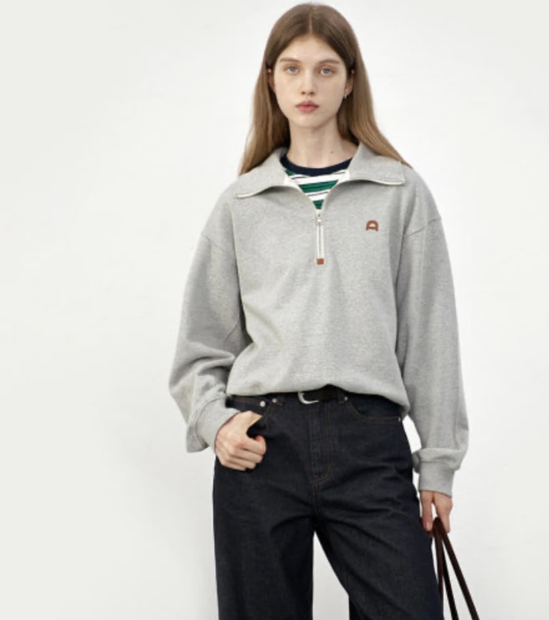 던스트 하프 반집업 맨투맨 상품이미지1