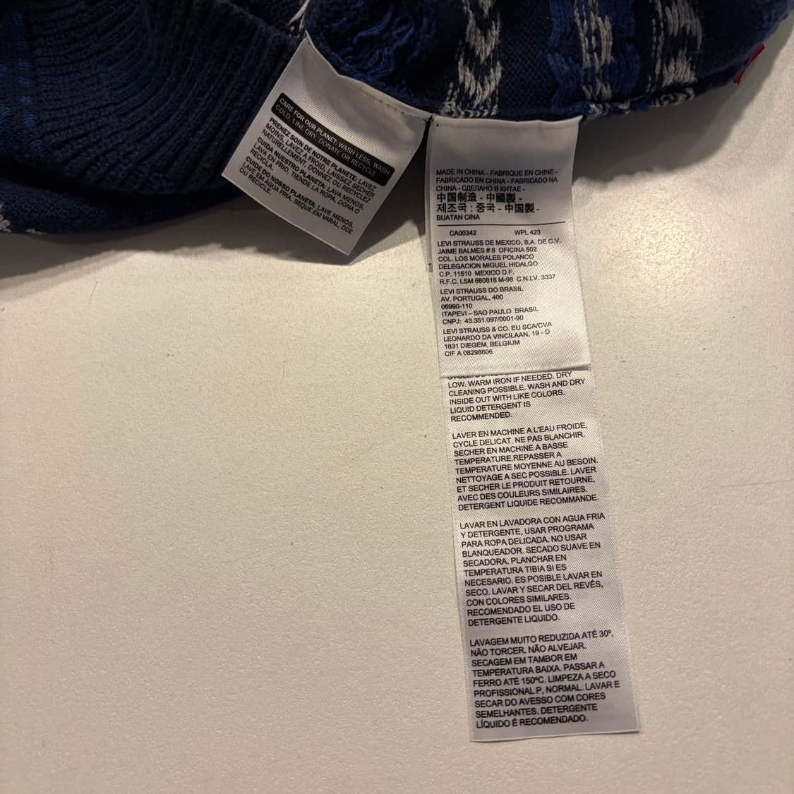 [M] 리바이스 네이비 패턴 니트 스웨터 D151 상품이미지6