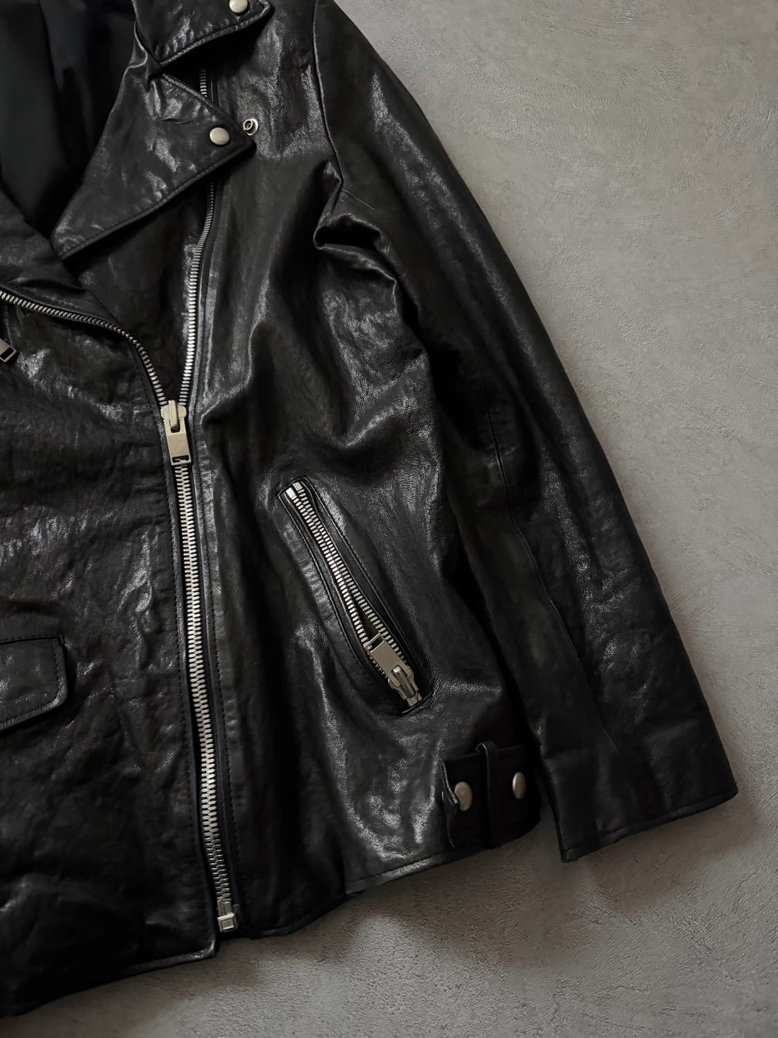 빈티지 이태리 램스킨 라이더 자켓 상품이미지4