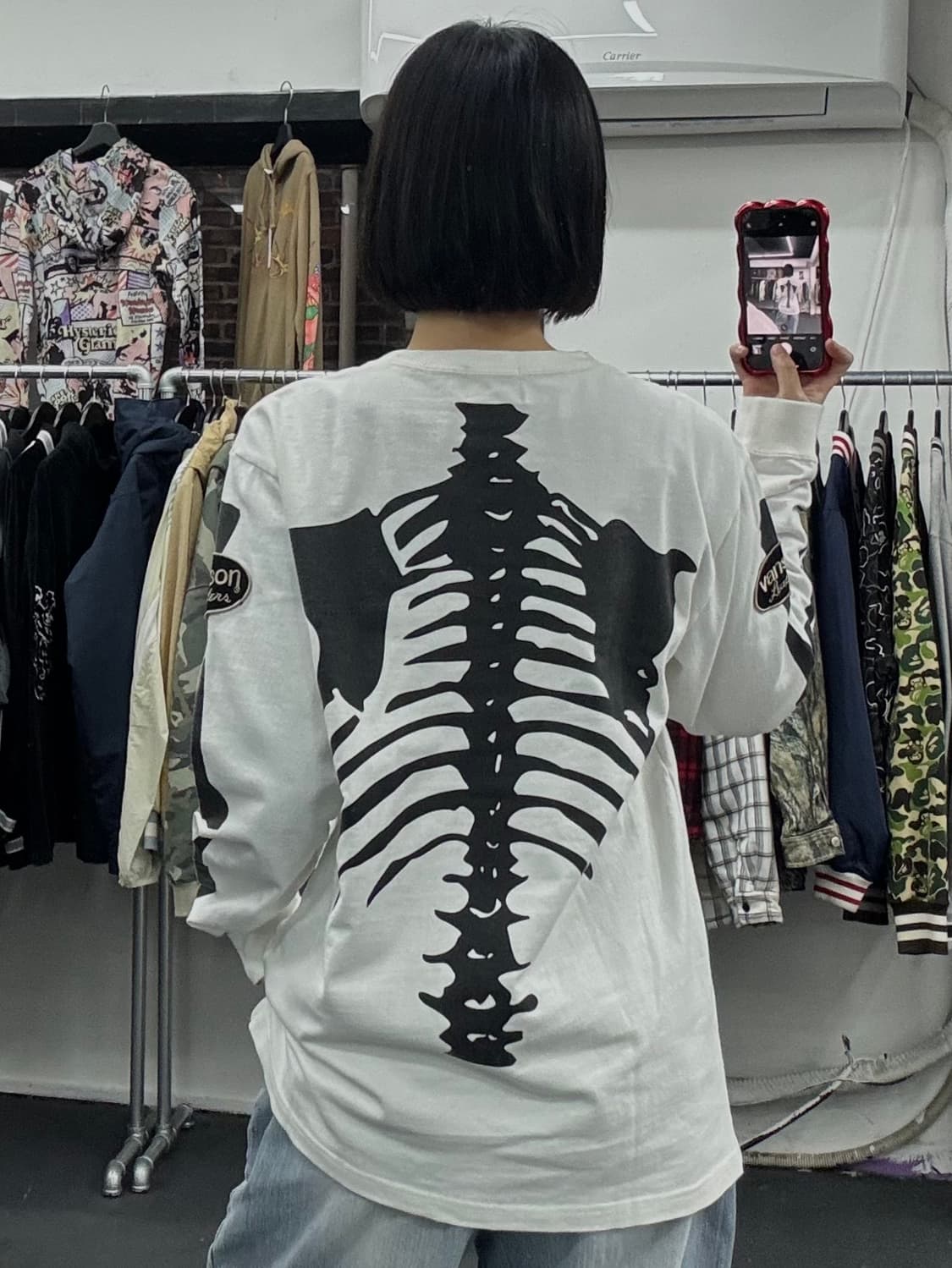 밴슨 레더 본 스켈레톤 롱 슬리브 상품이미지3