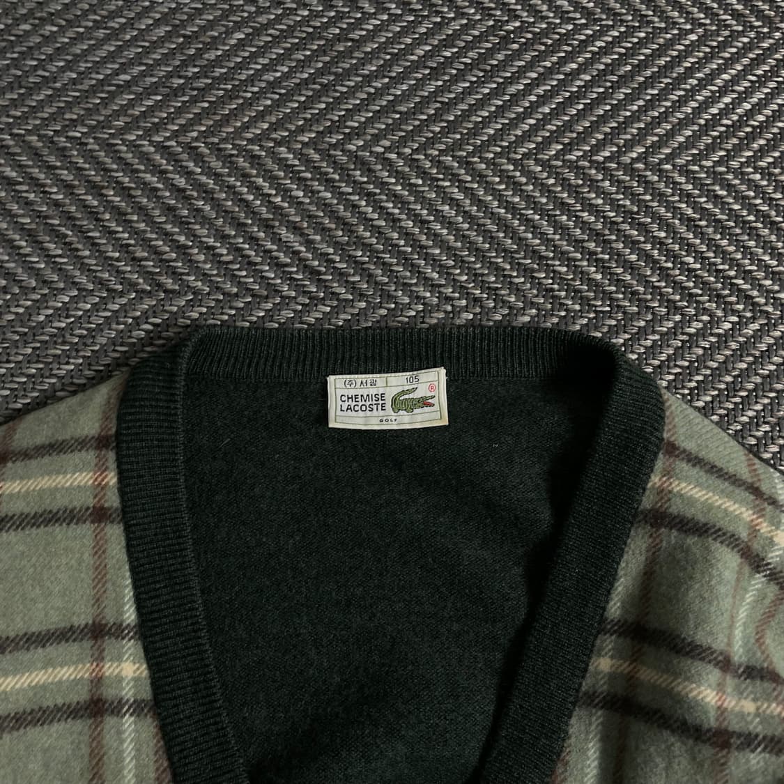 라코스테 아카이브 울 혼방 빈티지 체크 가디건y 3787 상품이미지6