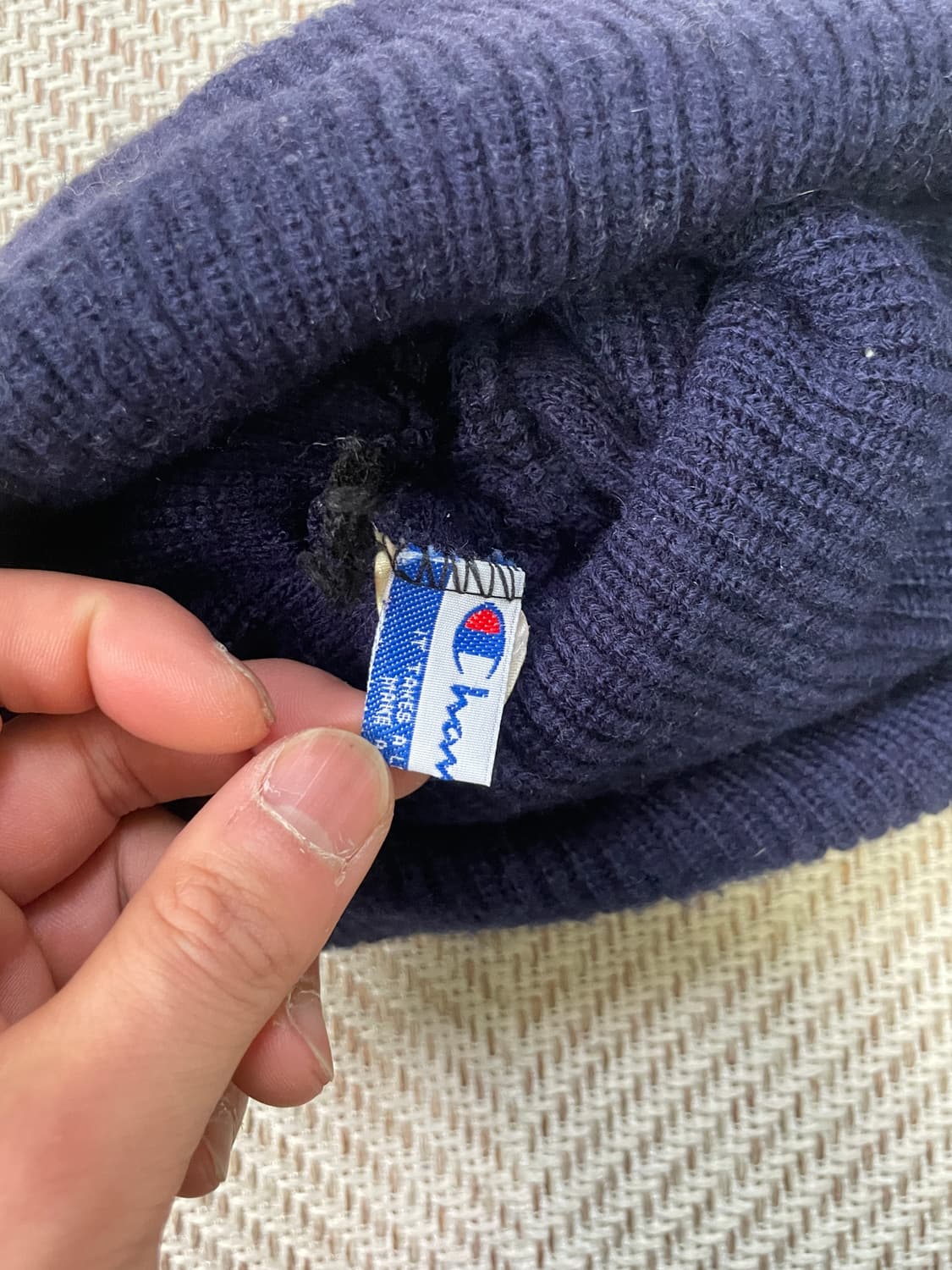 챔피온 로고 패치 폼폼 니트 비니 J03599 상품이미지3