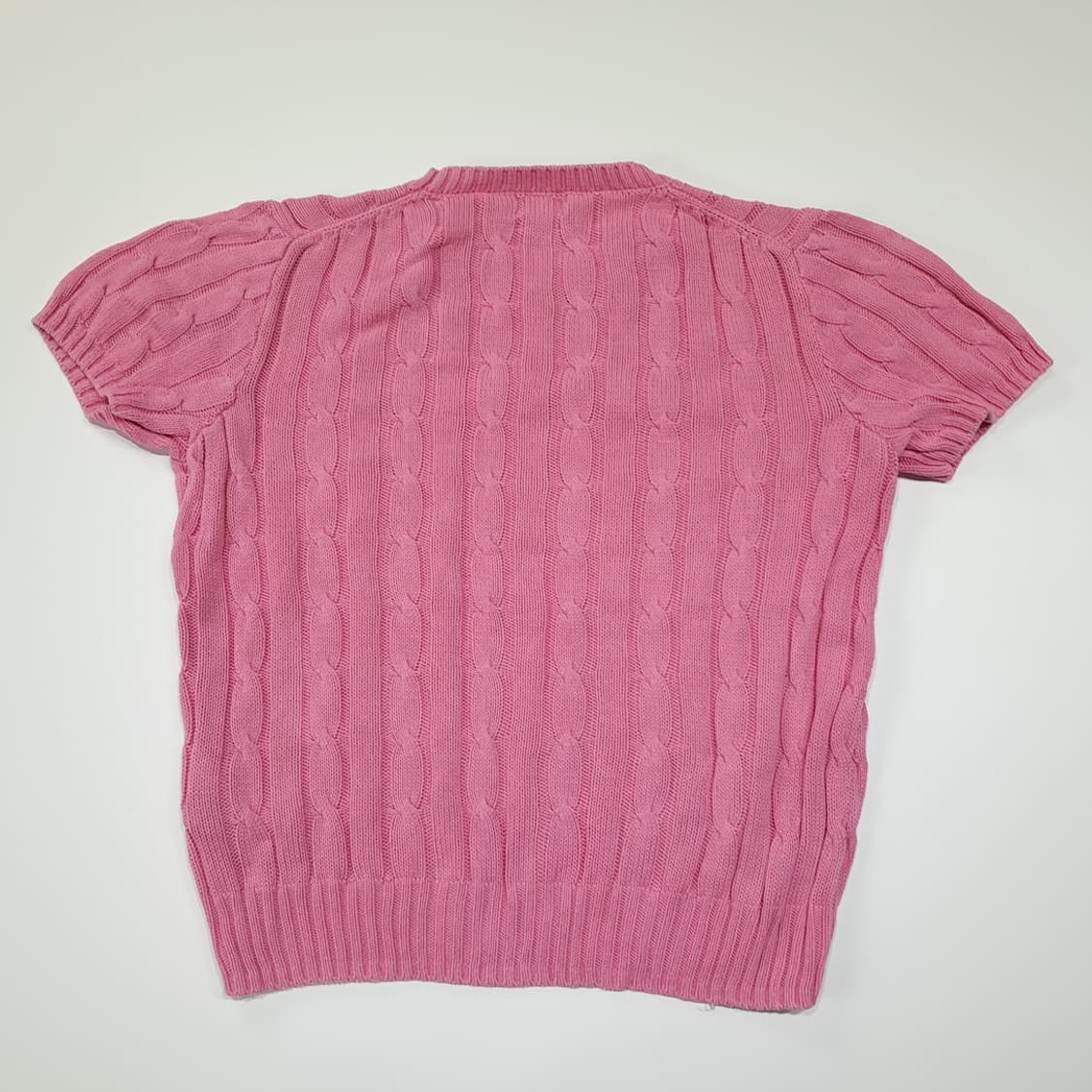 CL277 L 폴로 피마코튼 케이블 반팔 핑크 니트 스웨터 상품이미지6