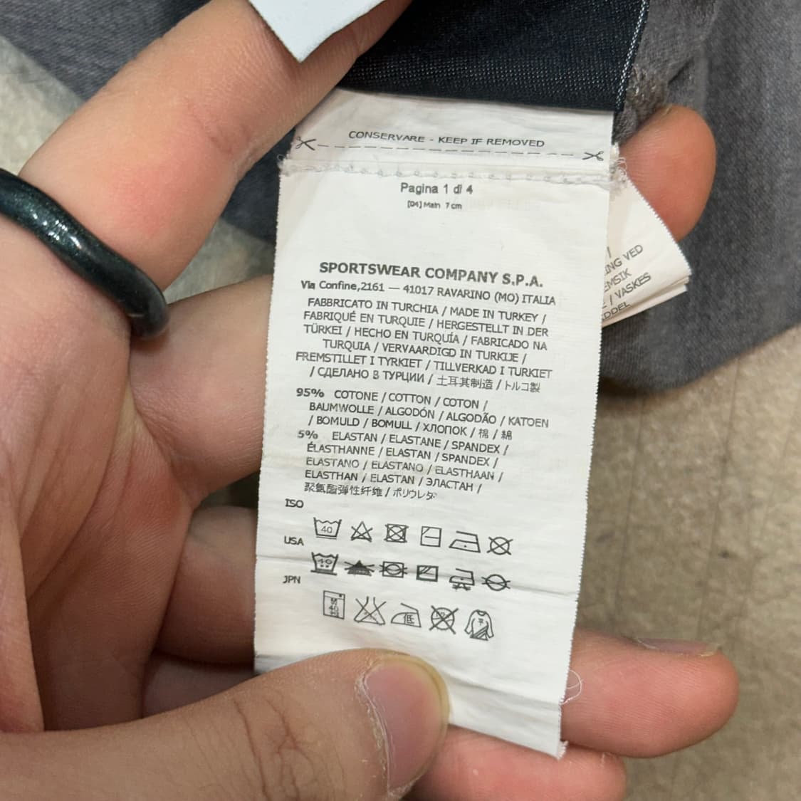 L 스톤아일랜드 슬림핏 그레이 반팔 카라티 상품이미지7