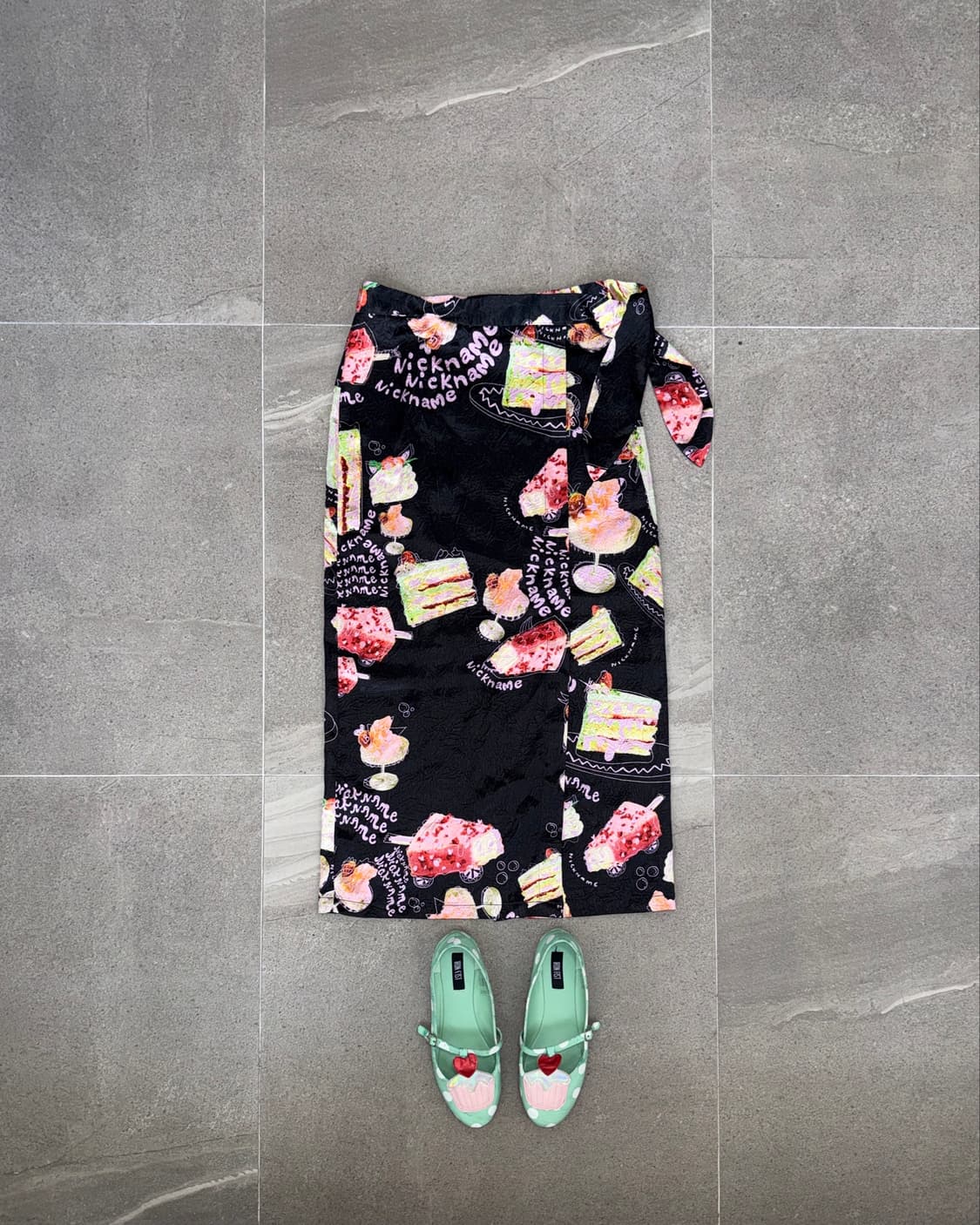 BIMBA Y LOLA black satin dessert wrap sk 상품이미지1