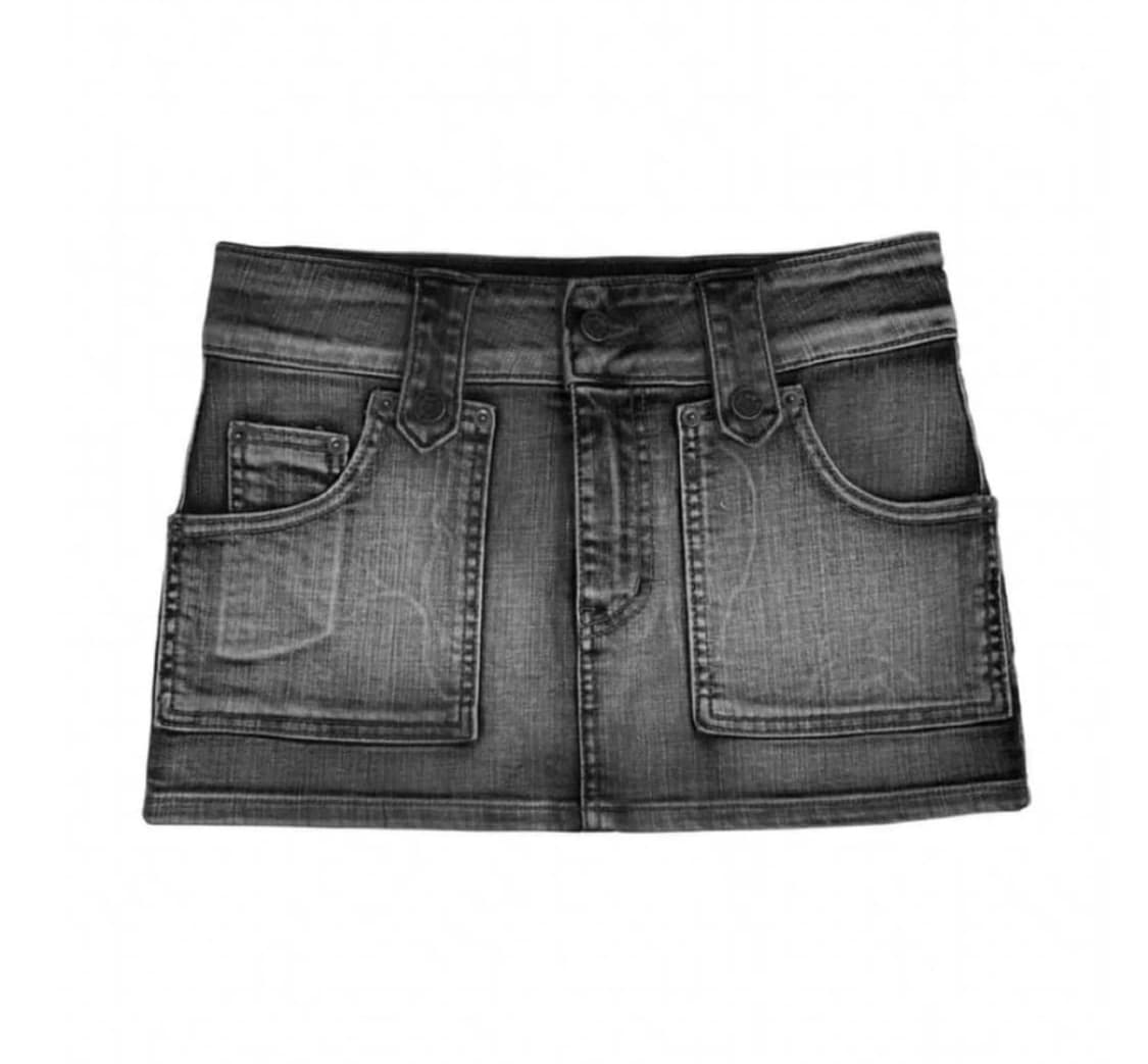 보헤미안서울 보헴서 포켓 데님 미니 스커트 그레이 상품이미지2